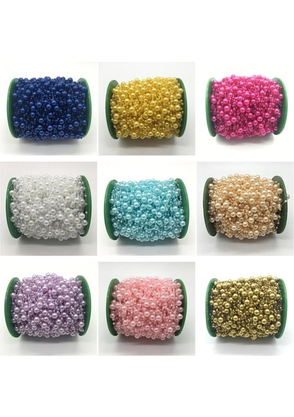 Gri Tarzı 5 Yards Olta Yapay Inciler Boncuk Zincir Çelenk Çiçekler Düğün Parti Dekorasyon Gelinler Başlık 13 Renk U Seçim (Yurt Dışından) fiyatları