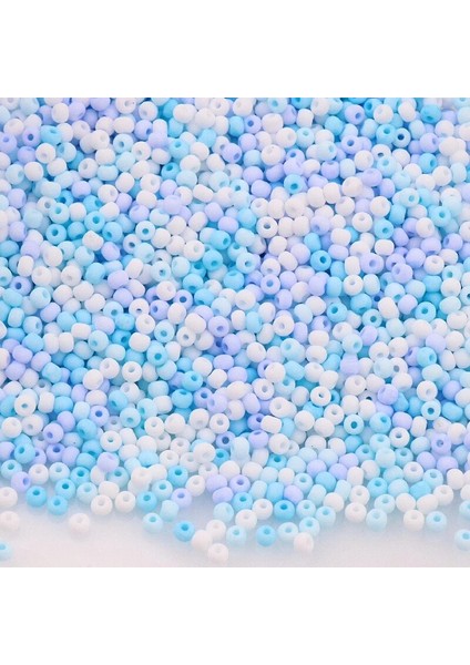Blues Stilini Karıştırın 3mm 330 Adet 3mm Mat Cam Seedbons Macaroo Üniforma Yuvarlak Spacer Dıy Boncuk El Sanatları Için Dikiş Malzemeleri Takı Aksesuarı (Yurt Dışından)