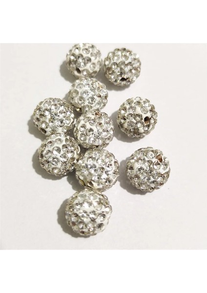 Kristal Tarzı 10MM 50 Adet Bedava G! Rhinestone Spacer Boncuk Yuvarlak Iğne Işi Aksesuarları Takı Yapımı Için Li Dıy Boncuklar (Yurt Dışından)