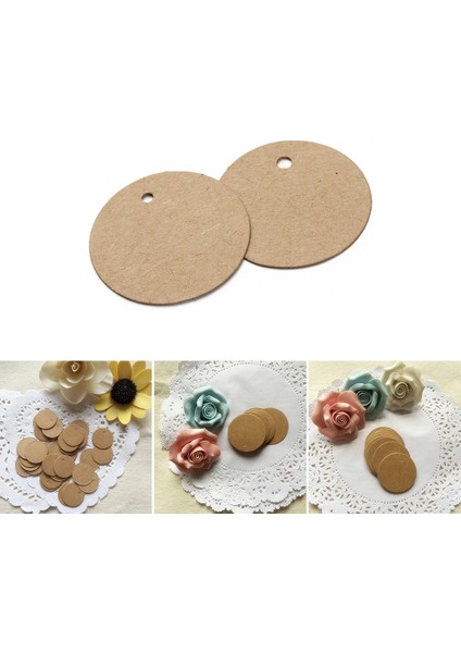 100 Adet Tarzı Dıy Yuvarlak Kahverengi Konfeksiyon Etiketleri El Yapımı Ilmek Kraft Etiket Vintage Etiket Dıy El Yapımı Kek Pişirme Sızdırmazlık Etiketi Asmak (Yurt Dışından)