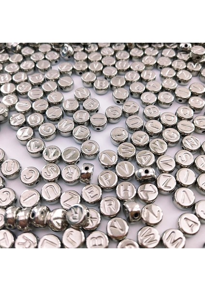 Gri Tarzı 7 mm mm Altın Gümüş Gri Yuvarlak Mektup Boncuk Delik Akrilik Boncuk Spacer Boncuk Moda Takı Yapımı Için Dıy Kolye Bilezik (Yurt Dışından) fırsatları