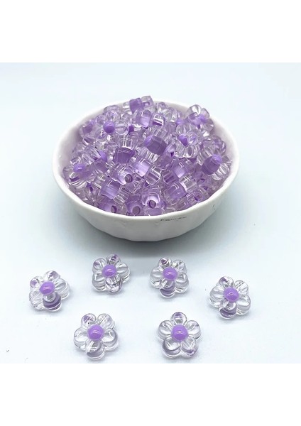 No.57 Tarzı Yeni Adet Şeffaf Iç Renk Akrilik Çiçek Boncuk Takı Yapımı Için Gevşek Spacer Boncuk Dıy Giyim Aksesuarları (Yurt Dışından)