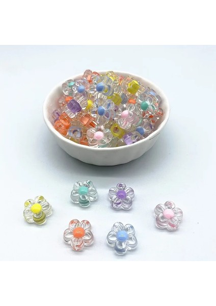 No.57 Tarzı Yeni Adet Şeffaf Iç Renk Akrilik Çiçek Boncuk Takı Yapımı Için Gevşek Spacer Boncuk Dıy Giyim Aksesuarları (Yurt Dışından) fiyatları
