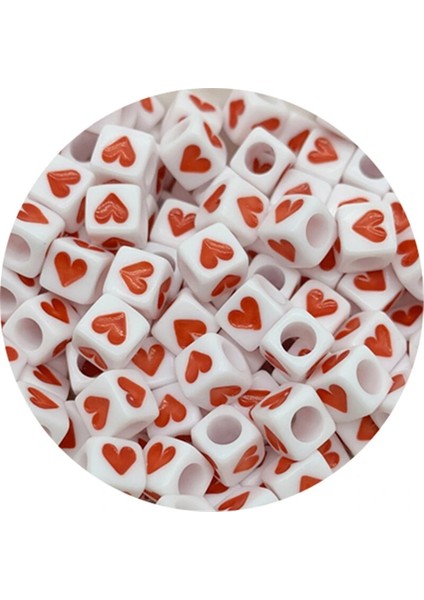 No.2 Tarzı Kare Şekil Akrilik Boncuklar Takı Yapımı Için Kalp Desen Spacer Boncuk Dıy El Yapımı Bilezik Kolye (Yurt Dışından) fırsatları