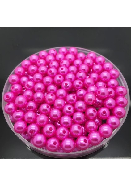 Gül Tarzı Adet Akrilik Yuvarlak Inci Spacer Gevşek Boncuklar Takı Yapımı Giyim Boncuk Takı El Sanatları (Yurt Dışından)