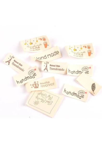 No.7 Tarzı Karışık El Yapımı Baskılı Bej Pamuklu Dokuma Etiket Giyim Bakım Etiketleri Karikatür Ayakkabı Çantaları Yıkanabilir Giysi Etiketi (Yurt Dışından) fırsatları