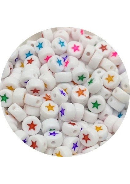 No.15 Tarzı Lot 7mm Yıldız Boncuk Oval Şekil Akrilik Aralıklı Boncuk Takı Yapımı Için Dıy Charms Bilezik Necklac (Yurt Dışından)