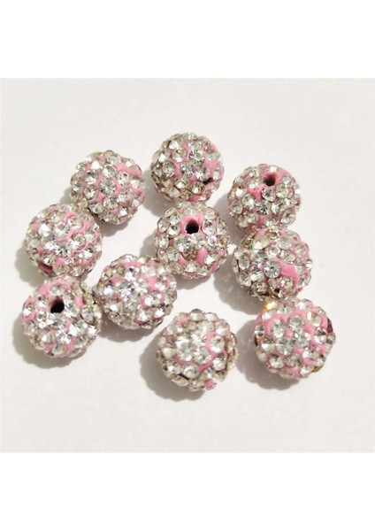 Pembe Kristal Tarzı 10MM 100 Adet Bedava G! Rhinestone Spacer Boncuk Yuvarlak Iğne Işi Aksesuarları Takı Yapımı Için Li Dıy Boncuklar (Yurt Dışından)