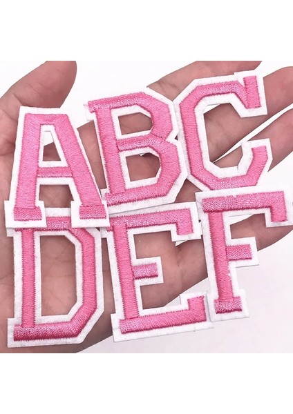 Mavi Stil 1 Adet A-Z Saf Pembe Renk Ingilizce Alfabe Harfleri Yama Işlemeli Adı Aplike Demir On Yamalar Diy Giysileri Için Etiket Rozeti (Yurt Dışından)