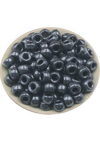 Siyah Stil Akrilik Büyük Delikli Yuvarlak Boncuklar Düz Renk Gevşek Boncuklar Çanta Dekorasyon Giyim Aksesuarları Diy Takı Aksesuarları (Yurt Dışından)