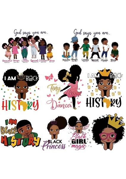 D-413-1 Stili Sevimli Siyah Kız Termal Isı Transferi Çıkartmalar Dıy Baskılı T-Shirt Hoodies Giysiler Için Yamalar Üzerinde Ütü Güzel Çocuklar Aplike Seti (Yurt Dışından) fiyatları