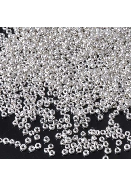 Gümüş CS2M13 Stili 2mm 16G Altın Gümüş Ton Opak Yuvarlak Gevşek Spacer Boncuk Cezch Cam Tohum Boncuk El Yapımı Takı Yapımı Dıy Konfeksiyon Boncuk (Yurt Dışından)