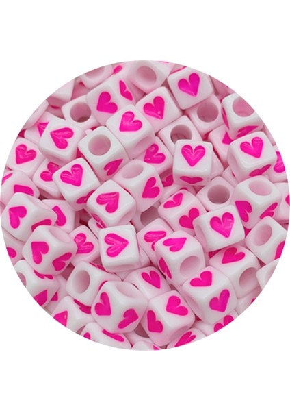 No.1 Tarzı Kare Şekil Akrilik Boncuklar Takı Yapımı Için Kalp Desen Spacer Boncuk Dıy El Yapımı Bilezik Kolye (Yurt Dışından) modelleri