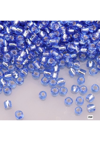 RR26 Kot Mavi Stili 4mm Yuvarlak Çok Gümüş Çizgi Pirinç Boncukları Çek Yuvarlak Spacer Cam Seedbeadolors Dıy El Sanatları Malzeme Mücevher Yap (Yurt Dışından)