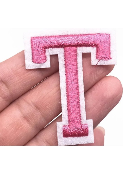 Yeşil Stil 1 Adet A-Z Saf Pembe Renk Ingilizce Alfabe Harfleri Yama Işlemeli Adı Aplike Demir On Yamalar Diy Giysileri Için Etiket Rozeti (Yurt Dışından)