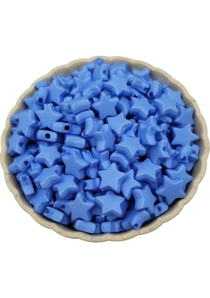 Açık Mavi Tarzı Dıy Bulguları Yıldız Şekli 9mm Şeker Renk Takı Aksesuarları Ara Parça Akrilik Gevşek Boncuklar Benzersiz (Yurt Dışından)