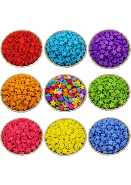 Açık Mavi Tarzı Dıy Bulguları Yıldız Şekli 9mm Şeker Renk Takı Aksesuarları Ara Parça Akrilik Gevşek Boncuklar Benzersiz (Yurt Dışından) fırsatları