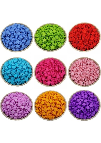 Açık Mavi Tarzı Dıy Bulguları Yıldız Şekli 9mm Şeker Renk Takı Aksesuarları Ara Parça Akrilik Gevşek Boncuklar Benzersiz (Yurt Dışından) indirimleri