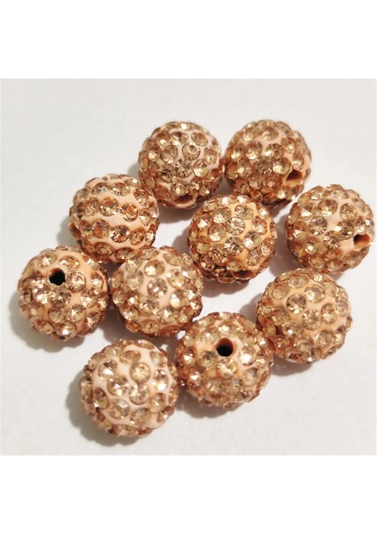 Şampanya Tarzı 12MM 50 Adet Bedava G! Rhinestone Spacer Boncuk Yuvarlak Iğne Işi Aksesuarları Takı Yapımı Için Li Dıy Boncuklar (Yurt Dışından)