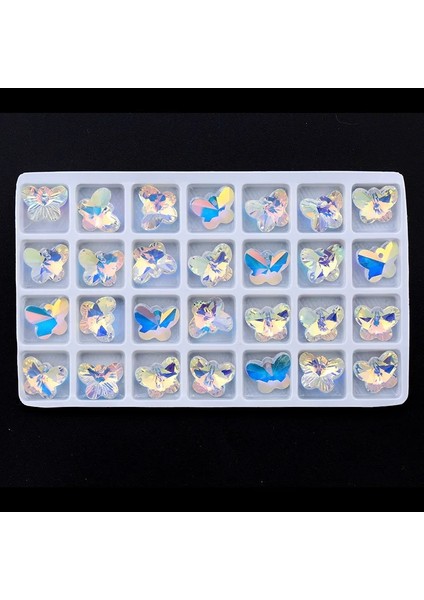 Kelebek Tarzı Pcslot Kristal Boncuklar Takı Yapımı Dıy Sanat Aksesuarları Için Düz Delik Cam Boncuk (Yurt Dışından)