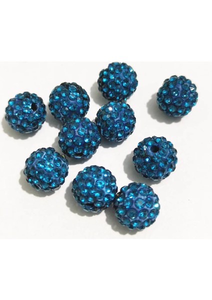 Tavuskuşu Mavi Tarzı 12MM 50 Adet Bedava G! Rhinestone Spacer Boncuk Yuvarlak Iğne Işi Aksesuarları Takı Yapımı Için Li Dıy Boncuklar (Yurt Dışından)
