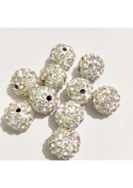 Kristal Ab Stili 12MM 50 Adet Bedava G! Rhinestone Spacer Boncuk Yuvarlak Iğne Işi Aksesuarları Takı Yapımı Için Li Dıy Boncuklar (Yurt Dışından)