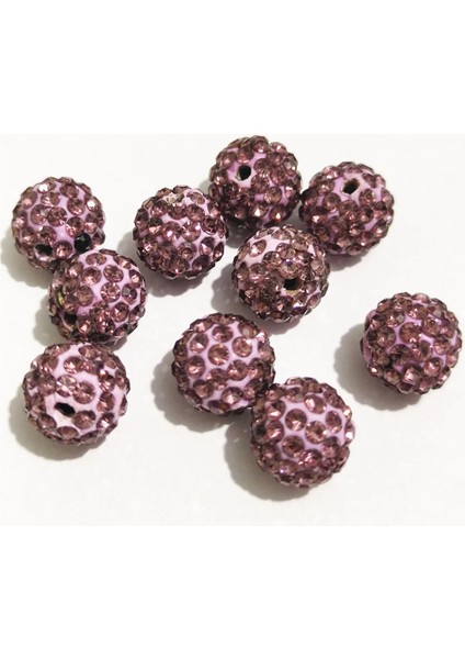 Açık Mor Tarzı 12MM 100 Adet Bedava G! Rhinestone Spacer Boncuk Yuvarlak Iğne Işi Aksesuarları Takı Yapımı Için Li Dıy Boncuklar (Yurt Dışından)