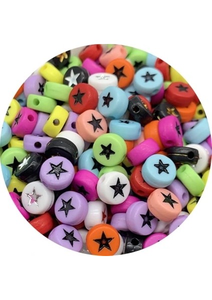 No.2 Tarzı Lot 7mm Yıldız Boncuk Oval Şekil Akrilik Aralıklı Boncuk Takı Yapımı Için Dıy Charms Bilezik Necklac (Yurt Dışından)
