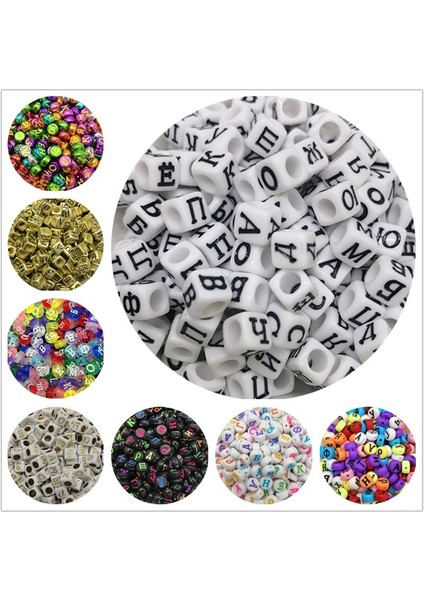 No.9 Tarzı Xed Akrilik Rus Mektup Boncuk Takı Yapımı Için Gevşek Spacer Boncuk Dıy El Yapımı Bilezik Kolye (Yurt Dışından) fiyatları