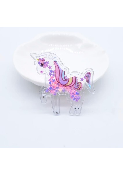 Pembe Tarzı *43MM Baskılı Renkli Unicorn Pul Aplikler Dıy Giysiler Için Yamalar Şapkalar Klipler Yay Kolye Dekor Aksesuarları (Yurt Dışından)