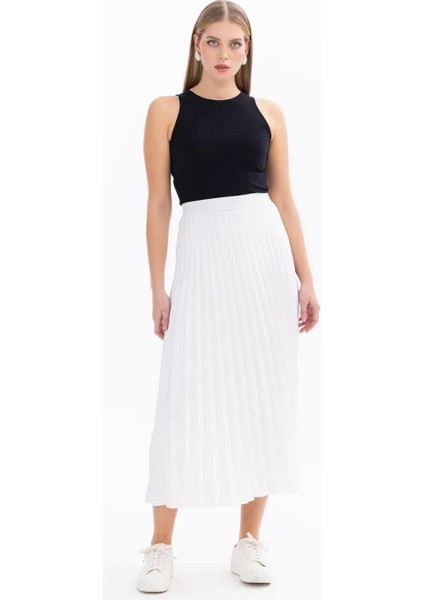 Pilili Lastikli Bel Ekru Kadın Etek 11242106001008 fiyatları
