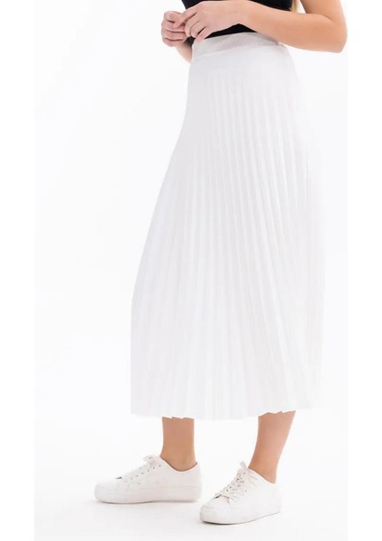 Pilili Lastikli Bel Ekru Kadın Etek 11242106001008 fırsatları