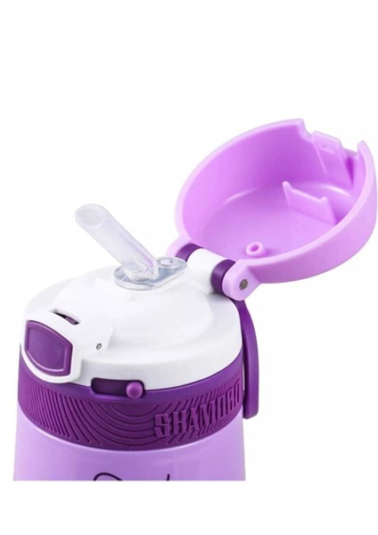 Çocuk 350 ml Pipetli Matara Paslanmaz Çelik Termos Bpa Içermez