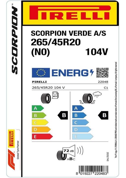 265/45 R20 104V Scorpion Verde All Season (N0) Oto Dört Mevsim Lastiği (Üretim Yılı: 2024) fırsatları