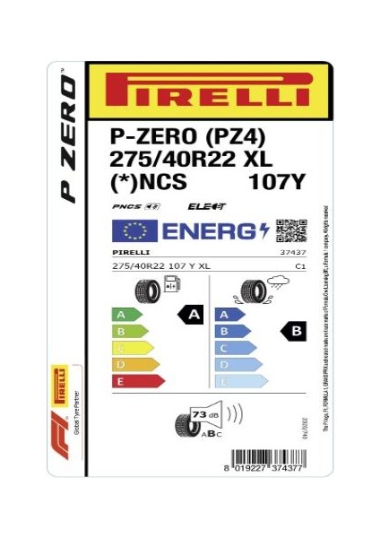 275/40 R22 107Y Xl P Zero (*) Ncs Elect (Pz4) Oto Yaz Lastiği ( Üretim Yılı: 2023 ) fiyatları