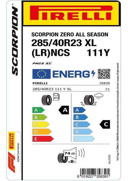285/40 R23 111Y Xl Scorpion Zero All Season Lr Pncs Oto Dört Mevsim Lastiği (Üretim Yılı: 2024) fırsatları