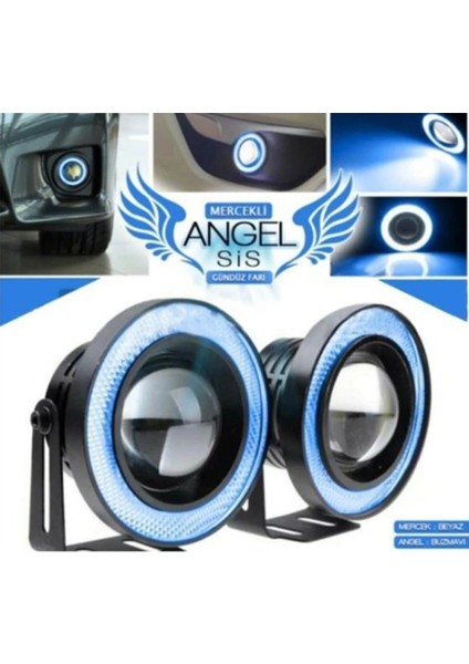 Peugeot Araçlar Için Uyumlu Universal Mercekli LED Angel Sis Farı 89 mm fiyatları