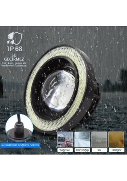 Volkskwagen Araçlar Için Uyumlu Universal Mercekli LED Angel Sis Farı 89 mm fiyatları