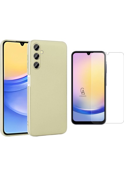 Samsung Galaxy A25 ile Uyumlu Kılıf Soft Yumuşak Telefon Kılıfı ve Temperli Cam Ekran Koruyucu