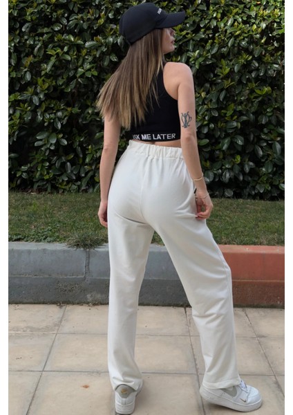 Kadın Ekru Beli Lastikli Cepli Paçası Pliseli Salaş Pantolon indirimleri