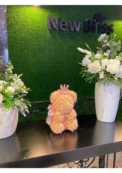 Özel Tasarım El Yapımı Teddy Rose Bear Güllü Ayıcık 26 cm