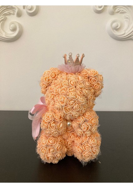 Özel Tasarım El Yapımı Teddy Rose Bear Güllü Ayıcık 26 cm