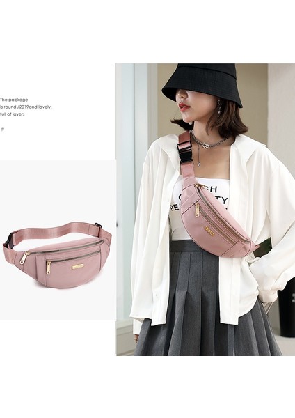 Kadınlar Için Çok Yönlü Bel Çantası Oxford Kumaş Omuz Çantası Çok Katmanlı Bozuk Para Cep Telefonu Crossbody Çanta (Yurt Dışından)