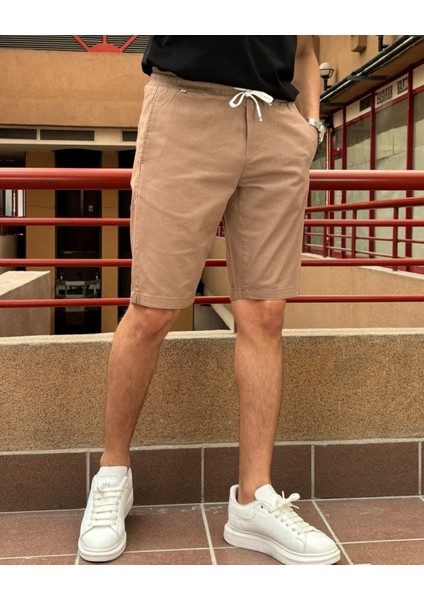 Bel Lastikli-Bağcıklı,regular Fit, Yazlık, Old Money Culture, Keten (Linen), Dokuma Şort 24INP285 modelleri
