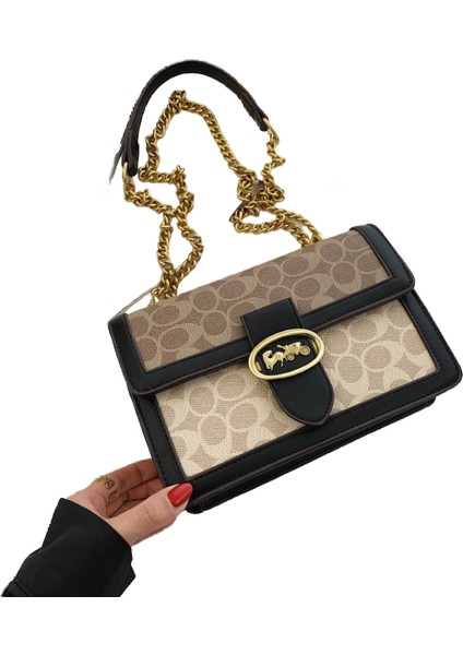 Kadınlar Için Üst Düzey Çantalar 2022 Yeni Moda Moda Retro Zincir Çanta Çok Yönlü Çapraz Askılı Omuz Çantası Küçük Kare Çanta (Yurt Dışından)