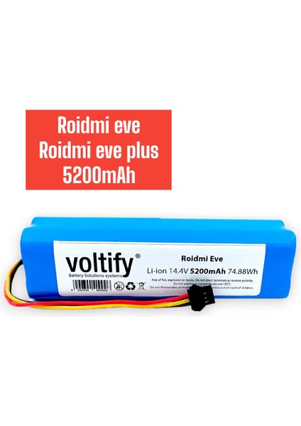 Roidmi Eve-Roidmi Eve Plus 5200MAH Robot Süpürge Pili Bataryası