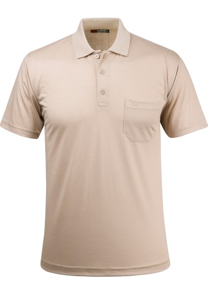 Erkek Büyük Beden Polo Yaka Düğmeli Cepli T-Shirt Klasik Kalıp
