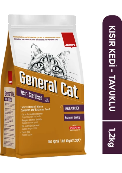 General Cat Kısır Kedi Maması Tavuklu 1,2 kg