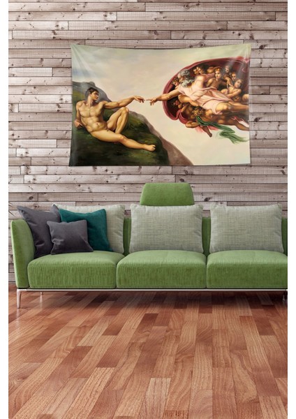 Bej Yaratılışı Leke Tutmaz Kadife Kumaş Duvar Örtüsü Duvar Halısı Tapestry
