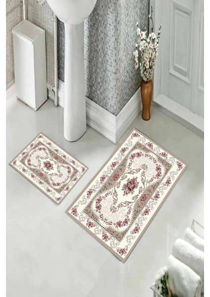 Banyo Halısı Ikili Klozet Takımı Kaymaz Tabanlı (60 cm x 100 cm + 40 cm x 60 cm ) fiyatları